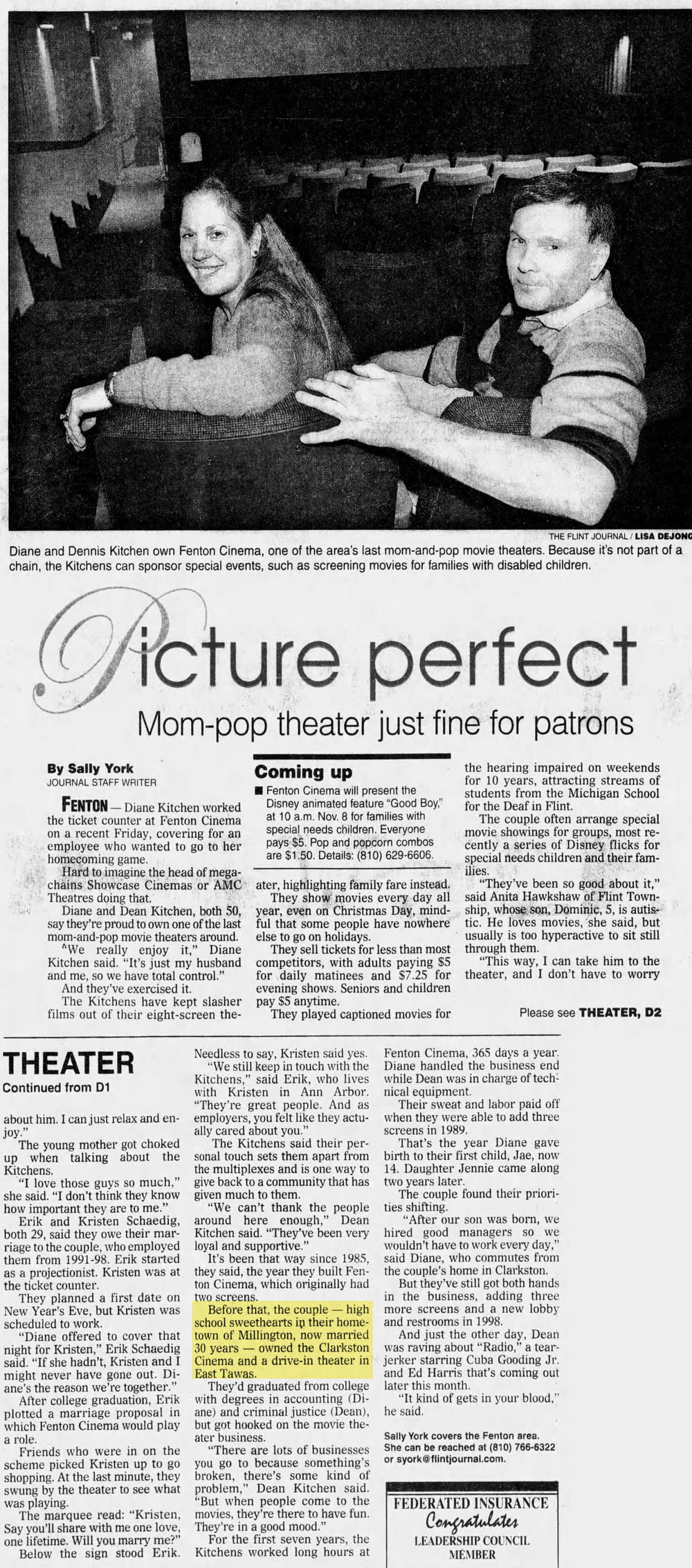 Clarkston Cinema - Oct 19 2003 Article